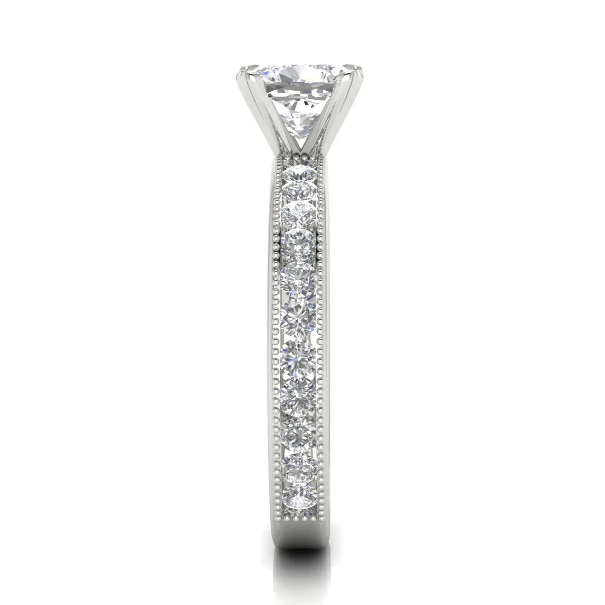 Vintage-Inspired Accent Solitaire Ring