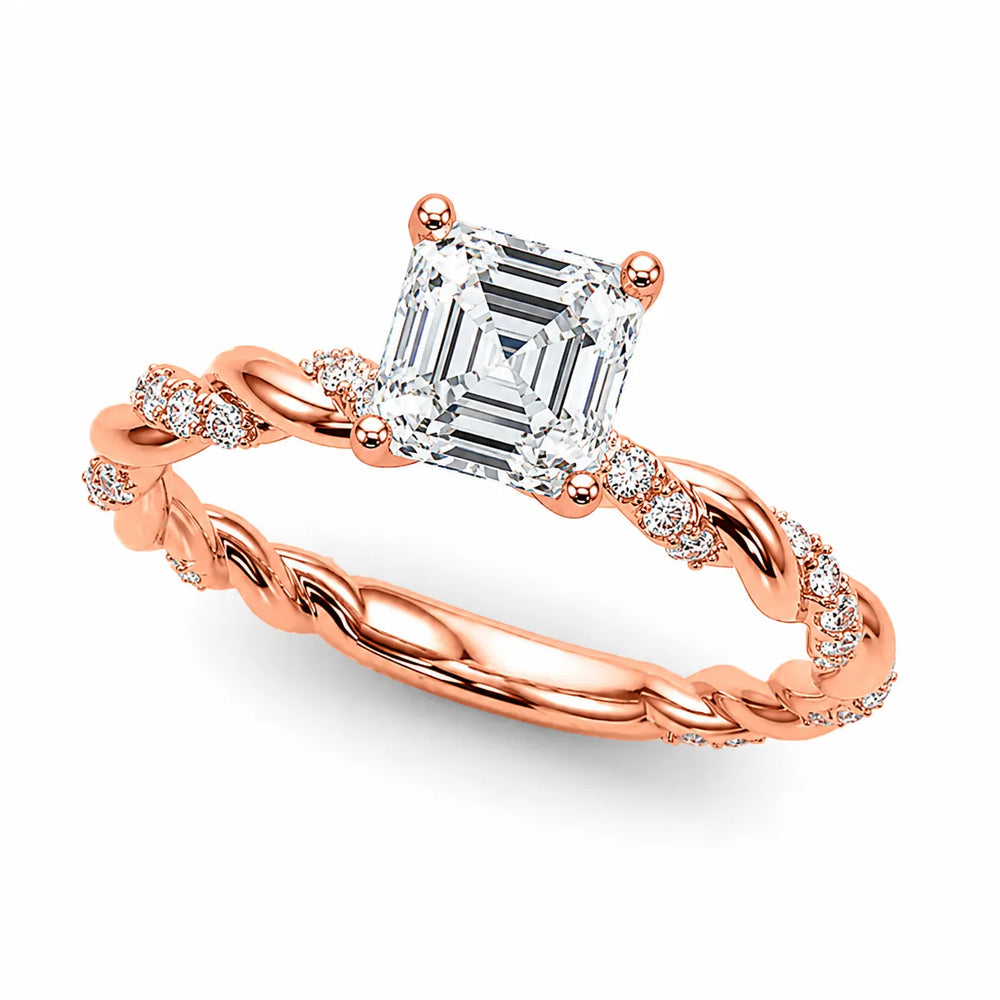 Cushion Cut Twisted Engagement Ring