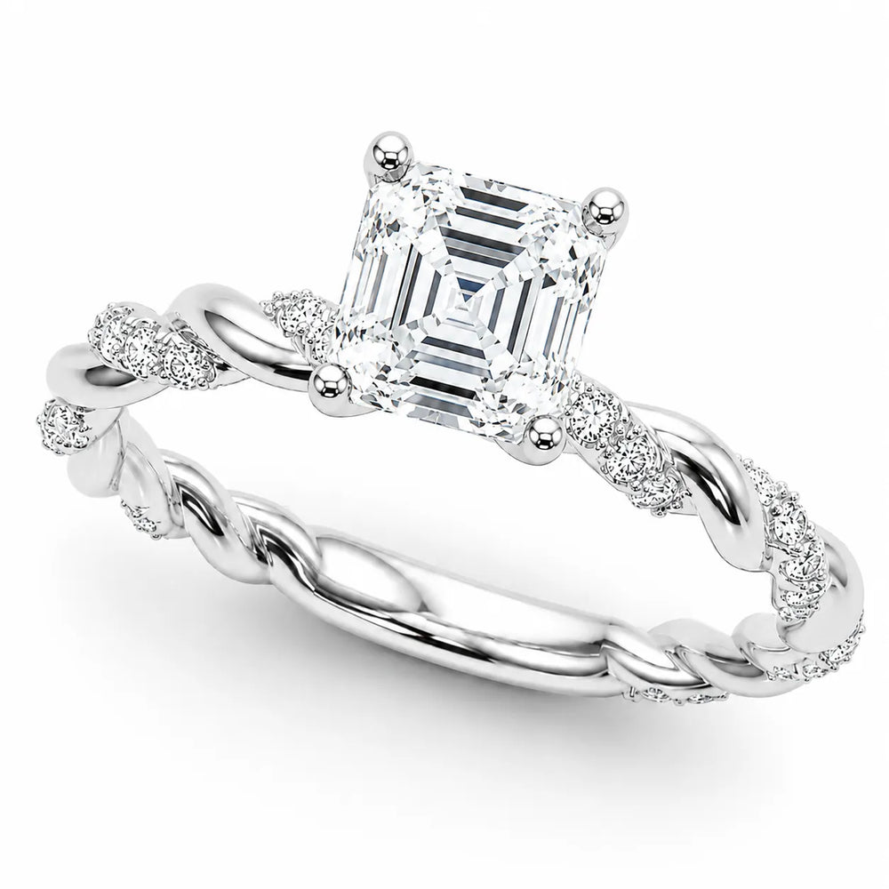 Cushion Cut Twisted Engagement Ring