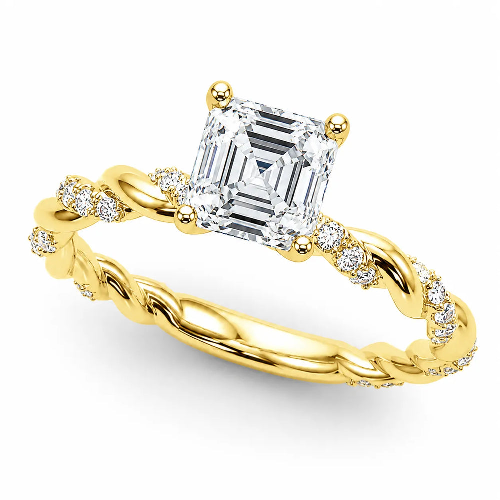 Cushion Cut Twisted Engagement Ring