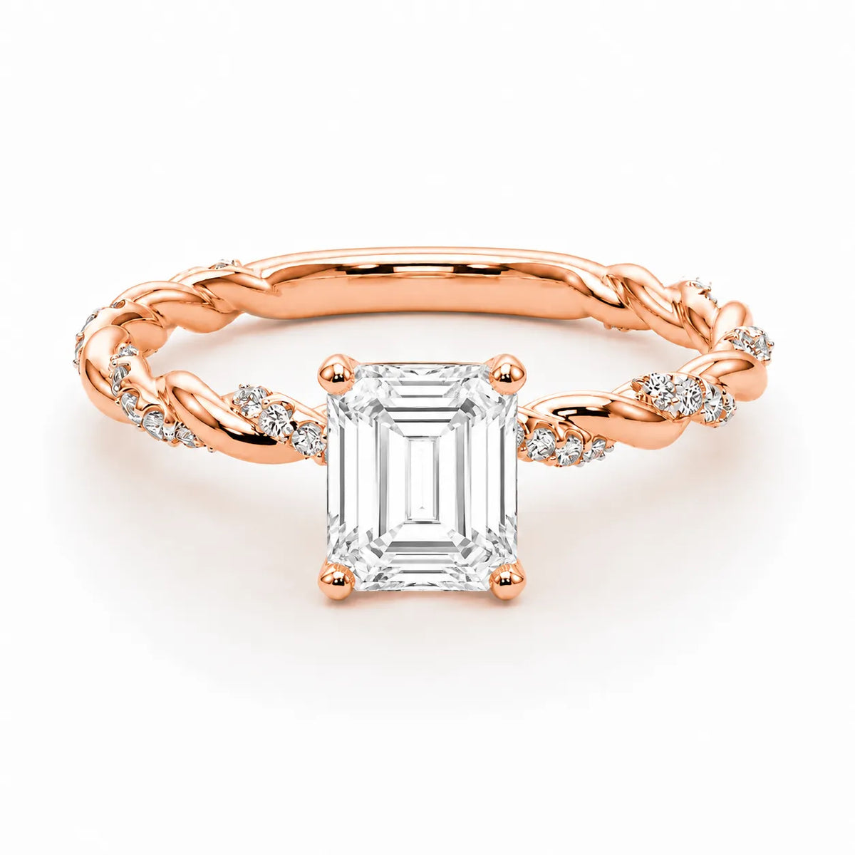 Cushion Cut Twisted Band Engagement Ring