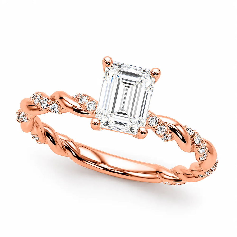 Cushion Cut Twisted Engagement Ring