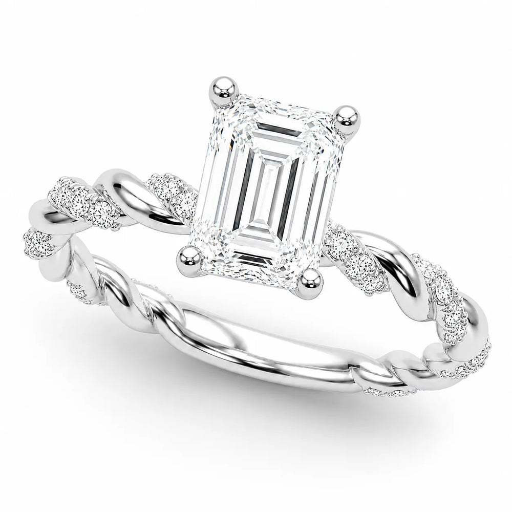 Cushion Cut Twisted Engagement Ring