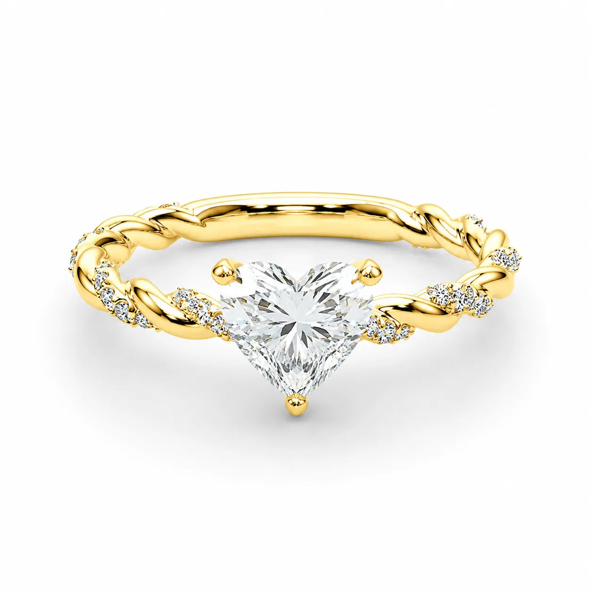 Cushion Cut Twisted Band Engagement Ring