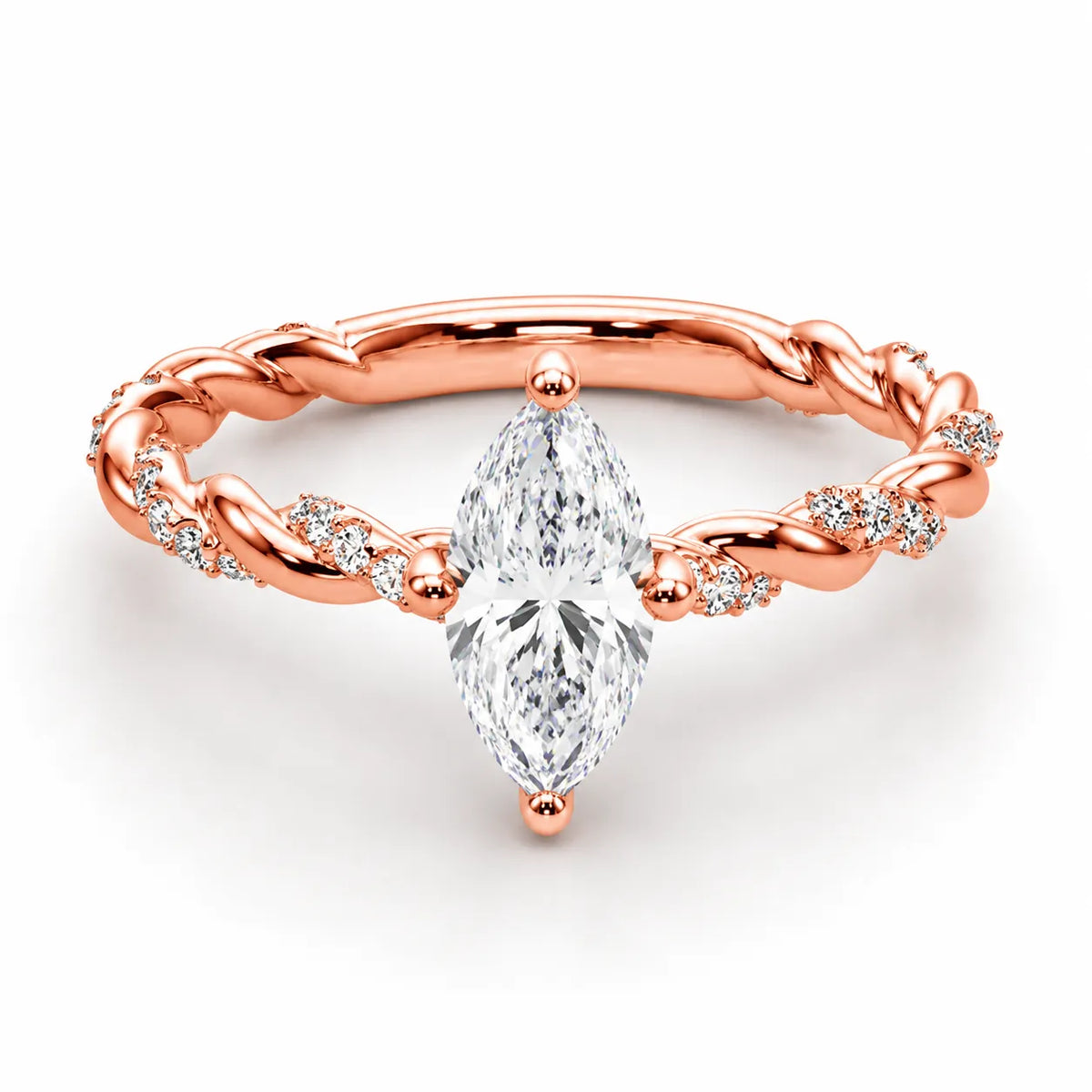 Cushion Cut Twisted Band Engagement Ring