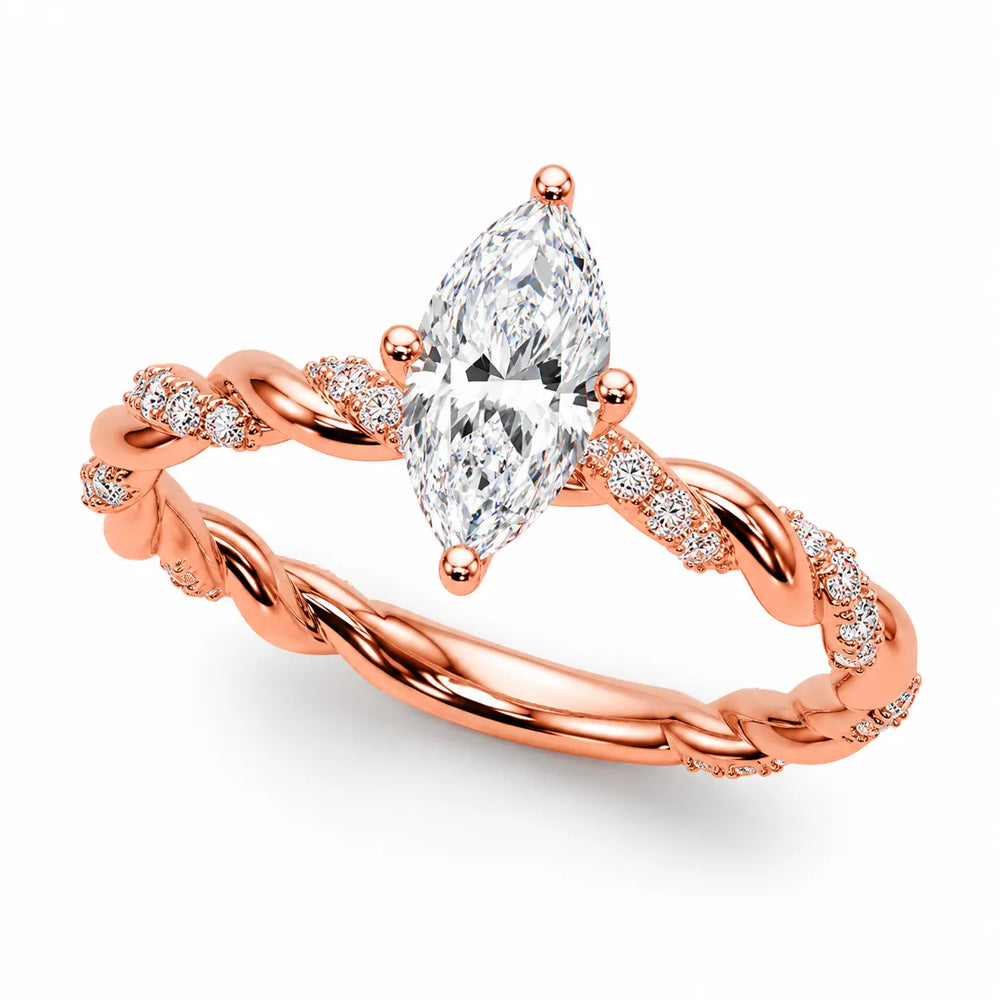 Cushion Cut Twisted Engagement Ring