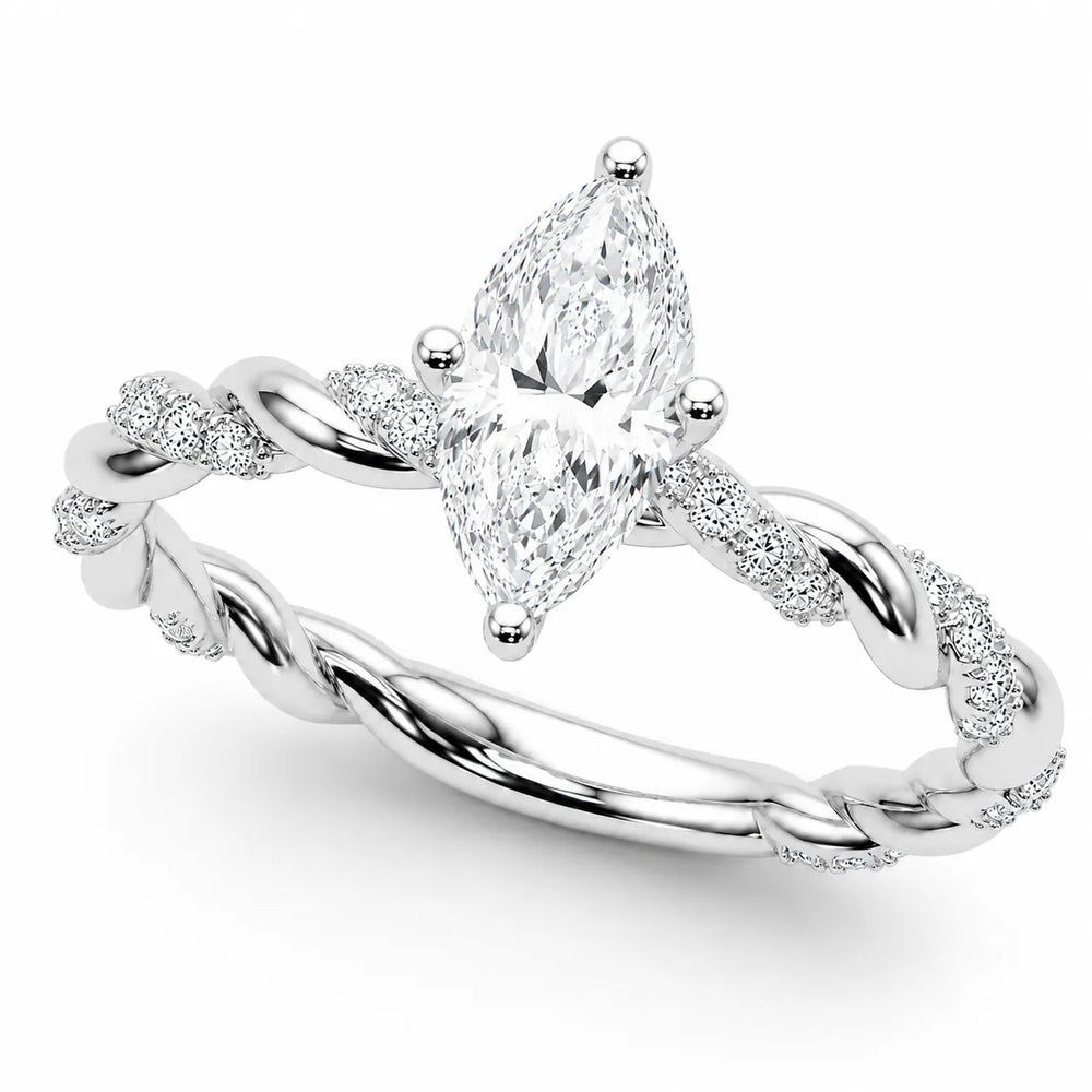 Cushion Cut Twisted Engagement Ring