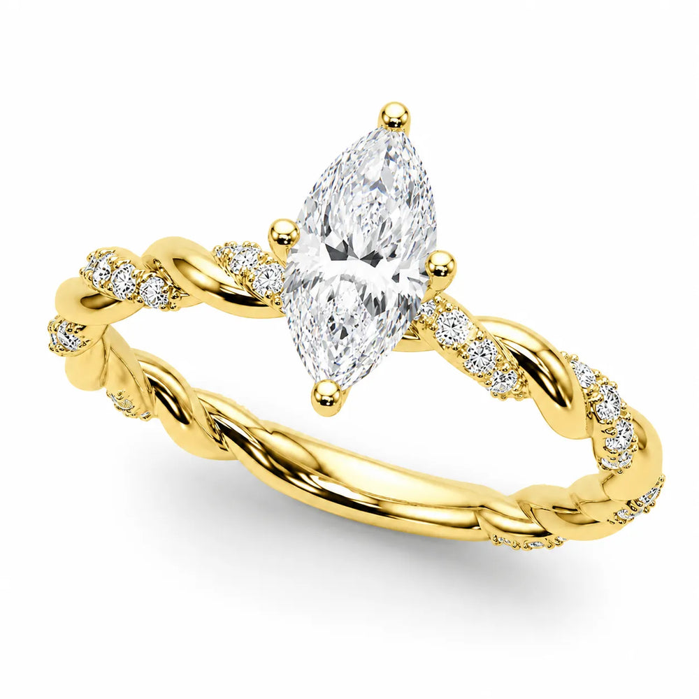 Cushion Cut Twisted Engagement Ring
