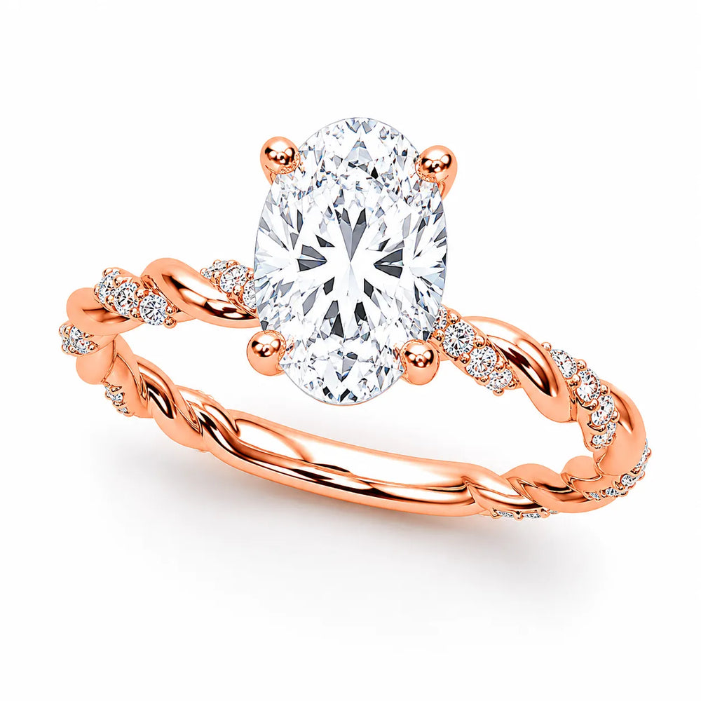 Cushion Cut Twisted Engagement Ring