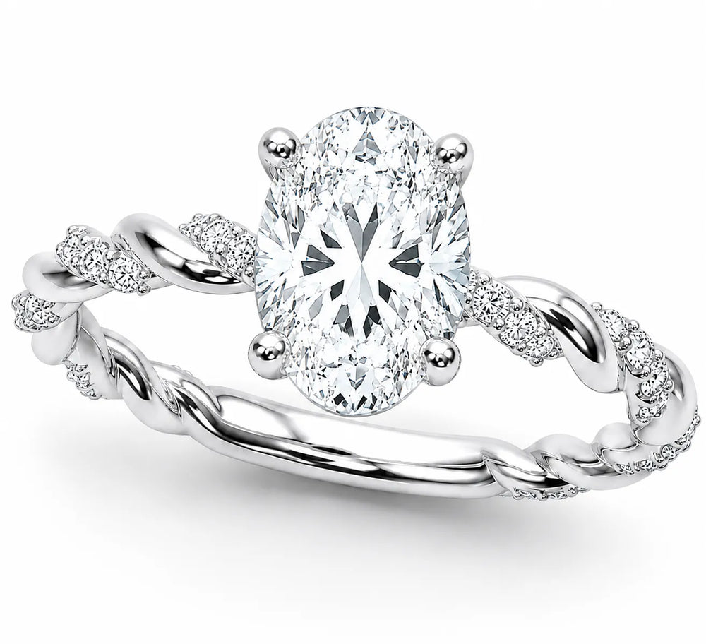 Cushion Cut Twisted Engagement Ring