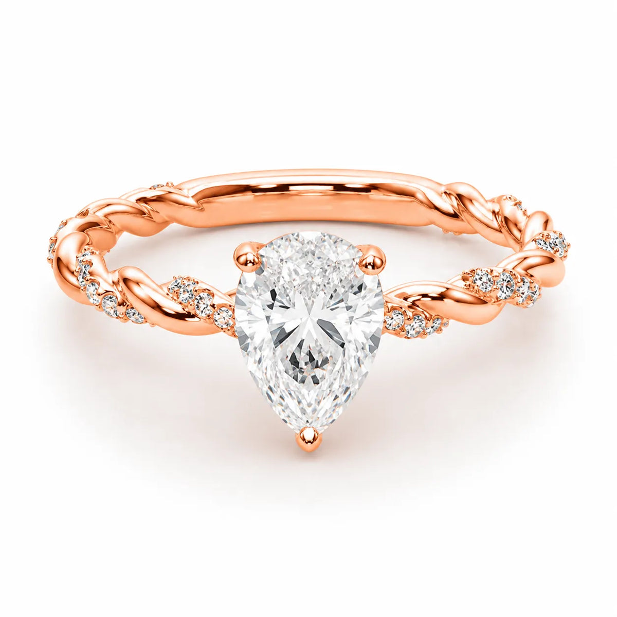 Cushion Cut Twisted Band Engagement Ring