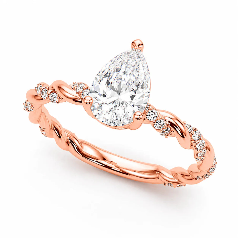 Cushion Cut Twisted Engagement Ring