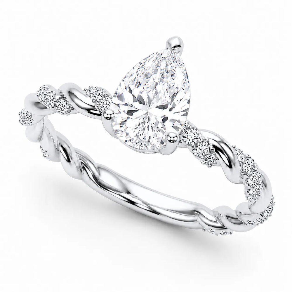 Cushion Cut Twisted Engagement Ring