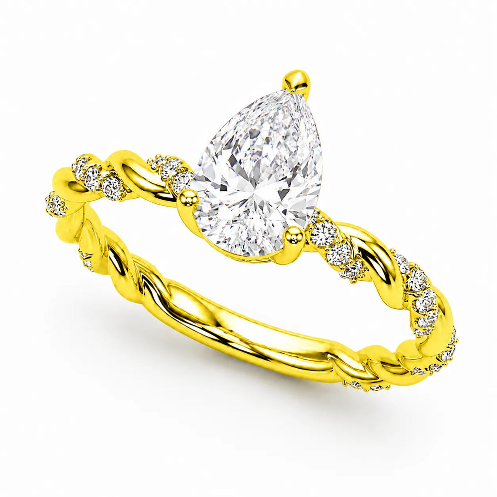 Cushion Cut Twisted Engagement Ring