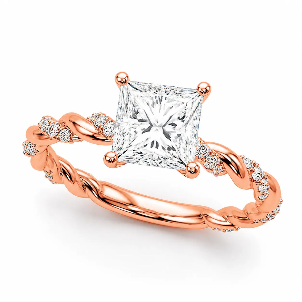 Cushion Cut Twisted Engagement Ring