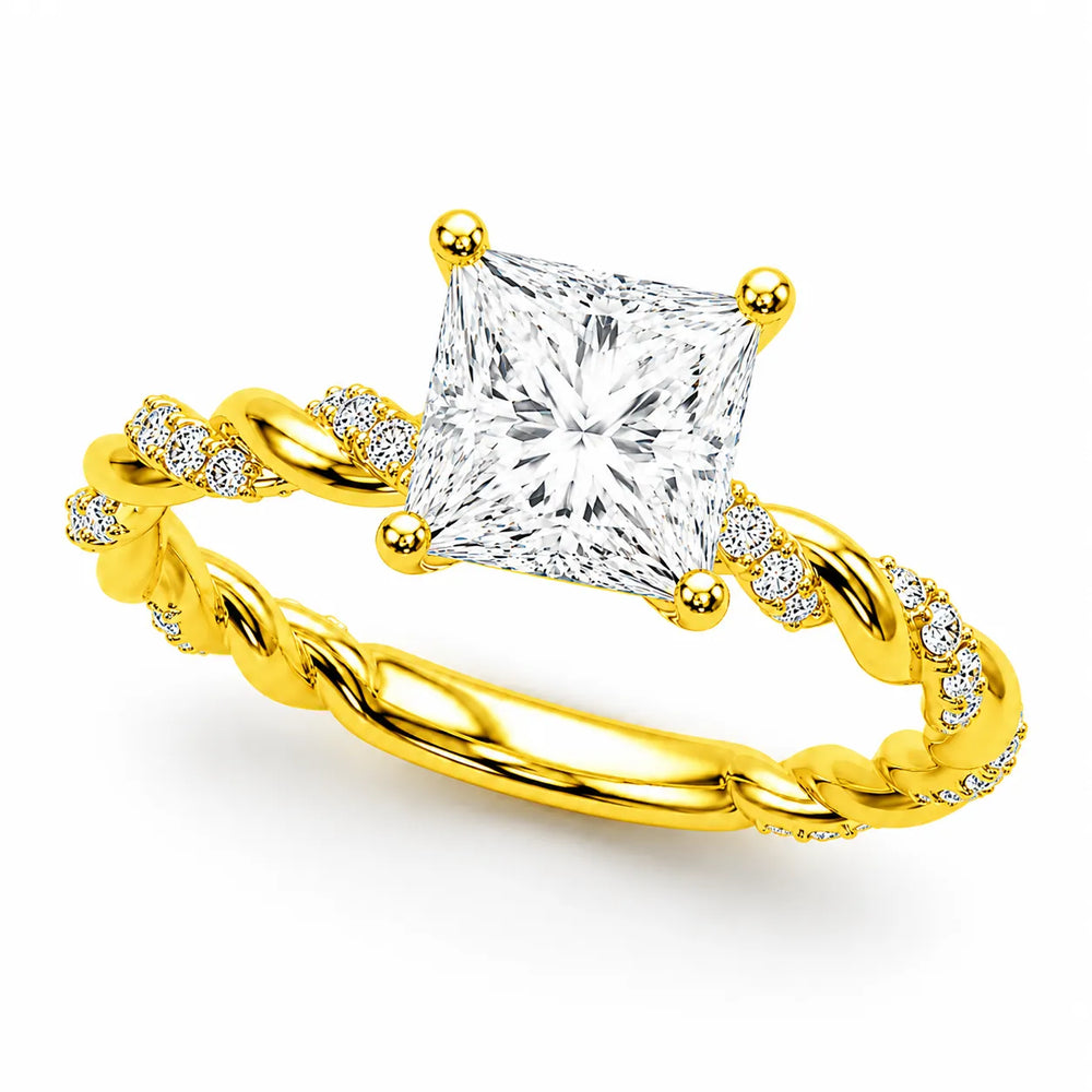 Cushion Cut Twisted Engagement Ring