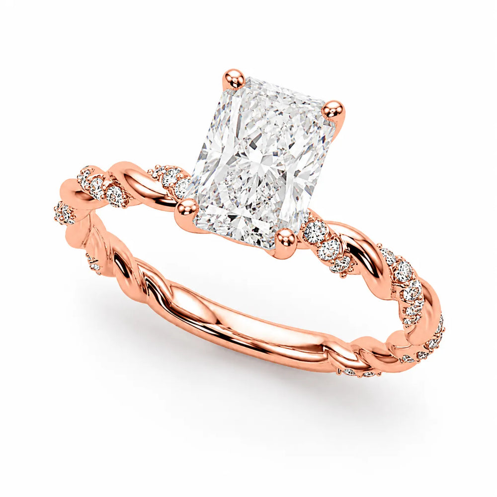 Cushion Cut Twisted Engagement Ring