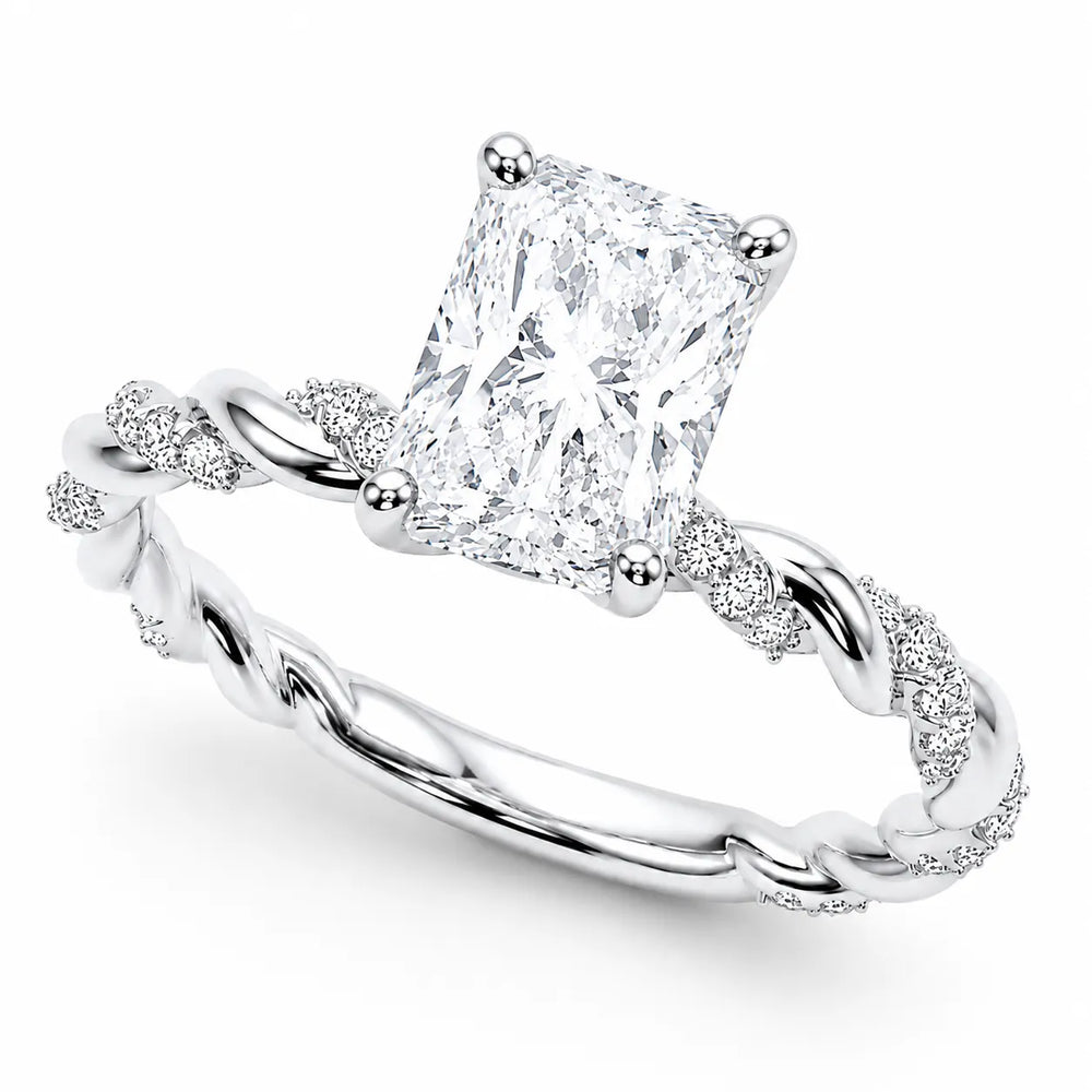 Cushion Cut Twisted Engagement Ring