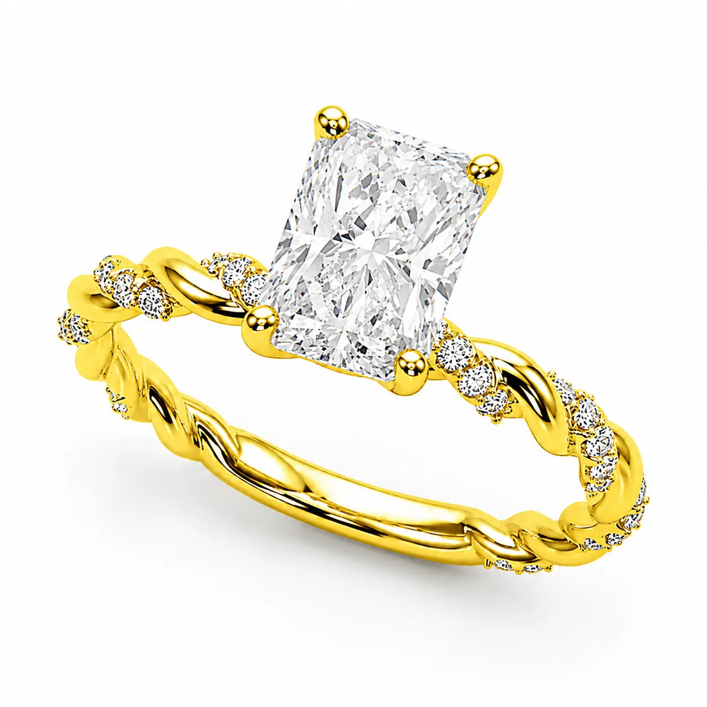 Cushion Cut Twisted Engagement Ring