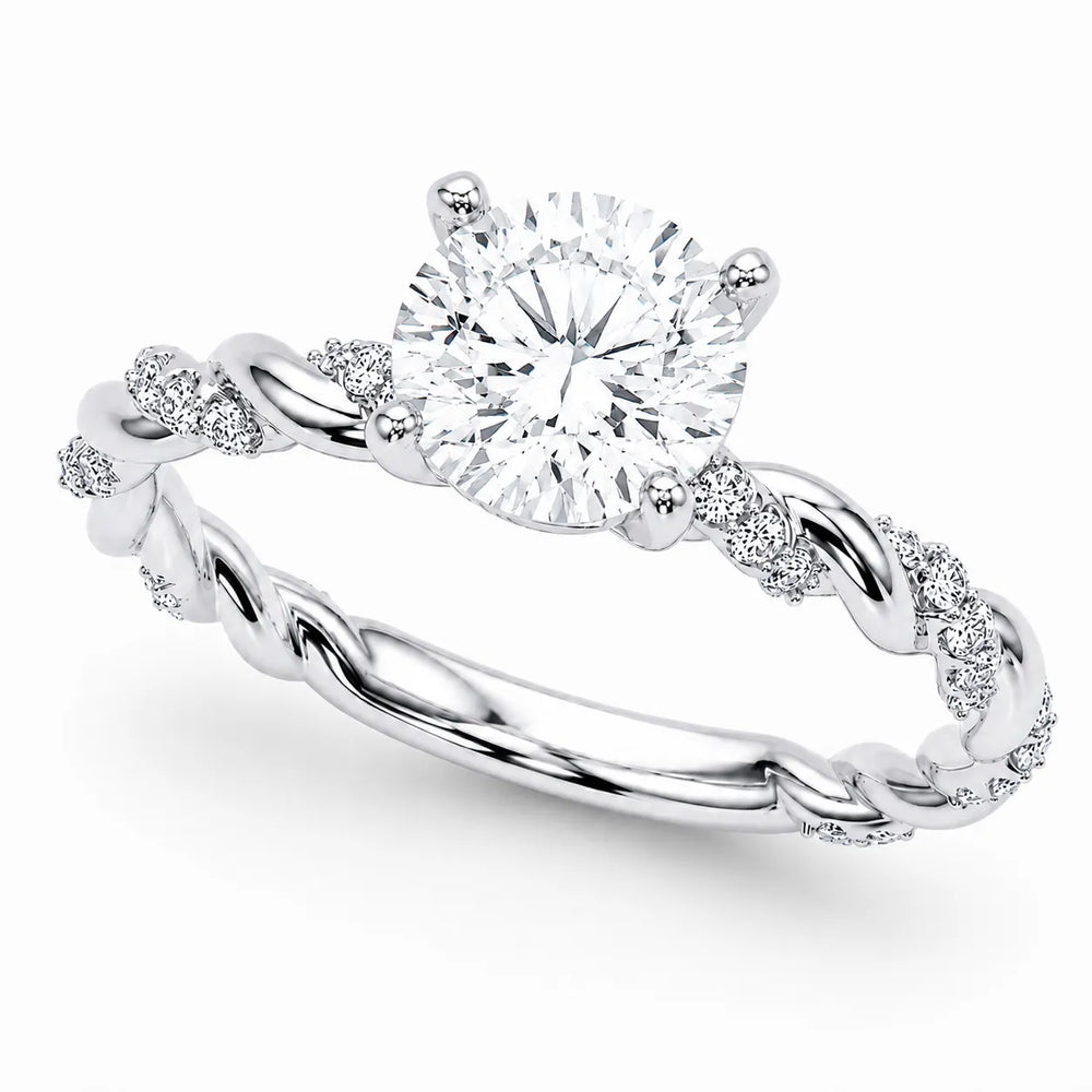 Cushion Cut Twisted Engagement Ring