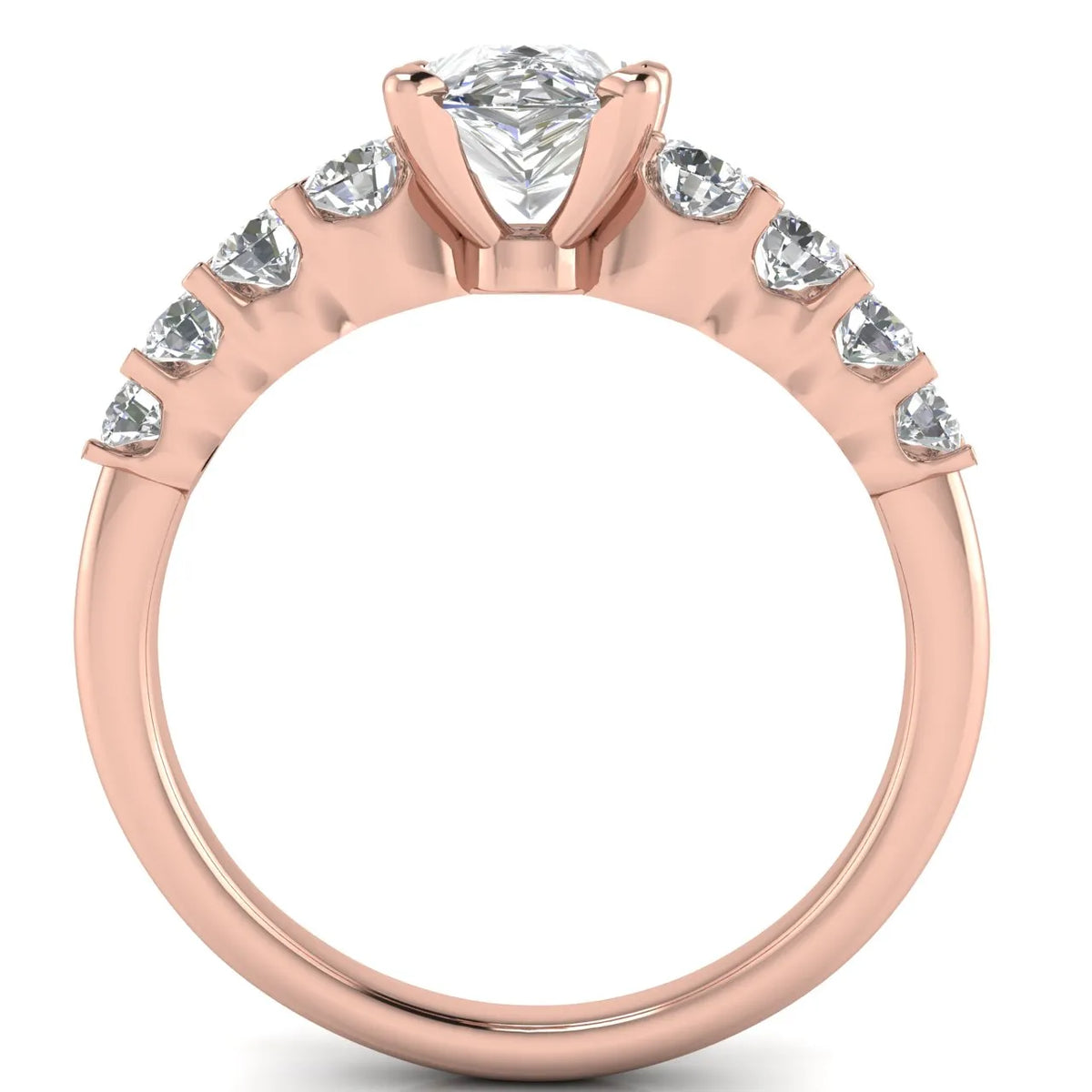 Elegant Solitaire Ring with Accent Stones