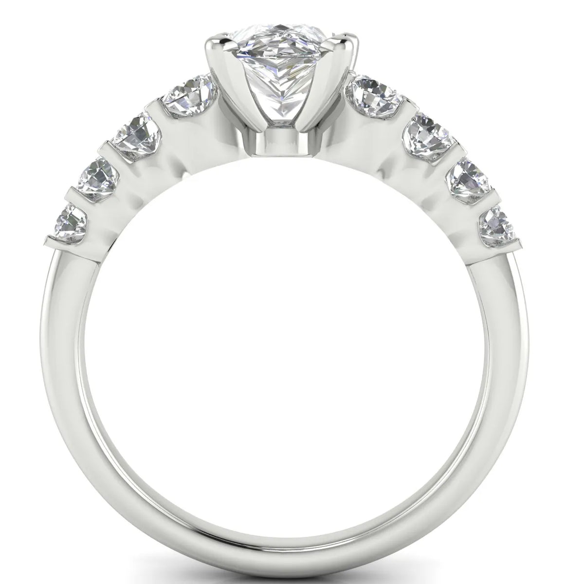Elegant Solitaire Ring with Accent Stones
