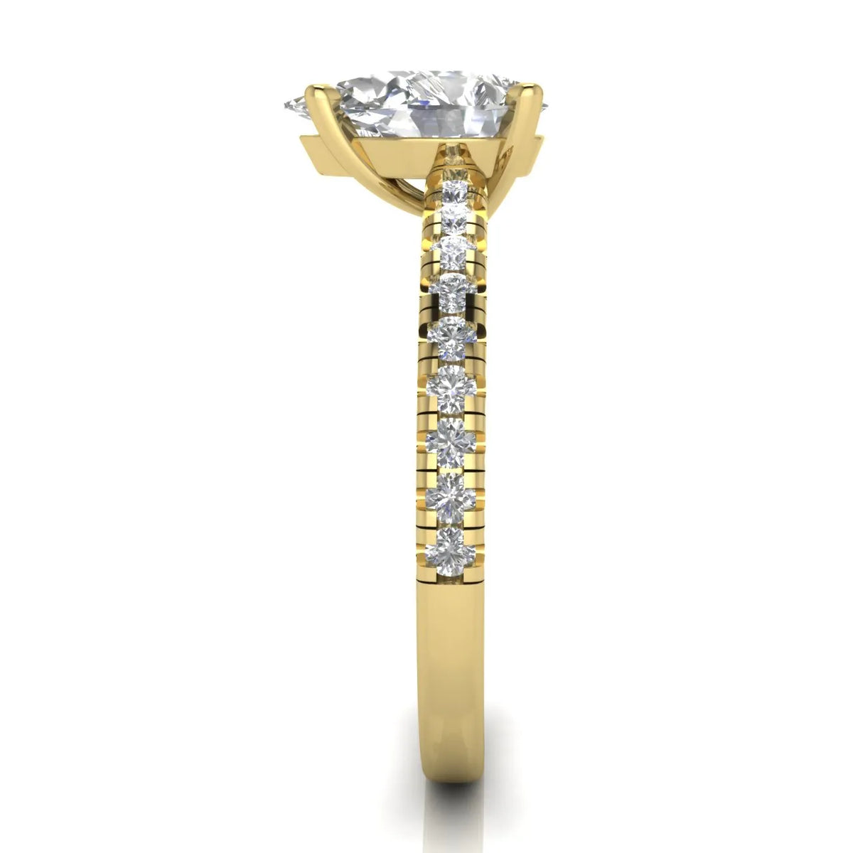 Delicate Pavé Accent Solitaire Ring