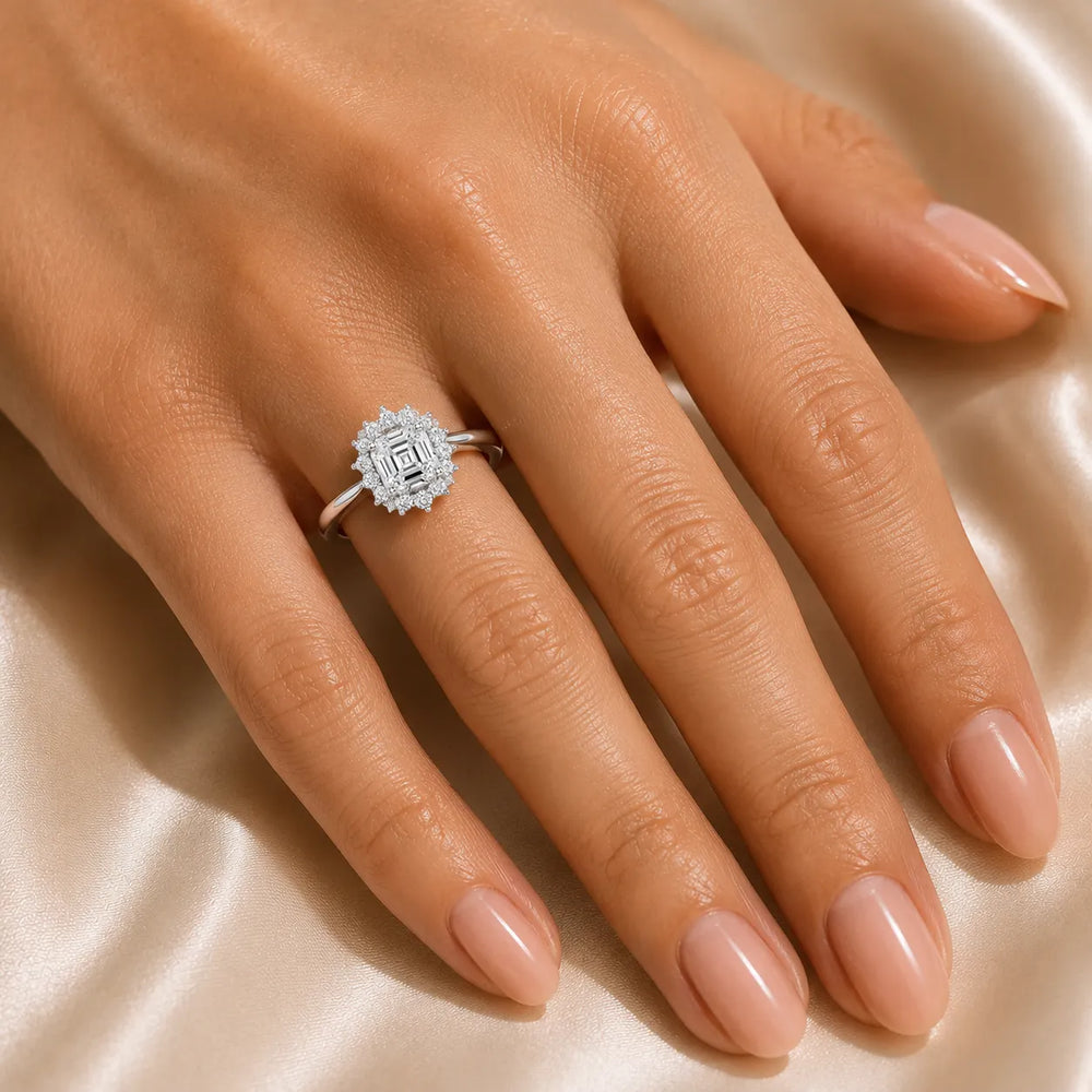 Divine Sparkle Halo Setting Wedding Ring