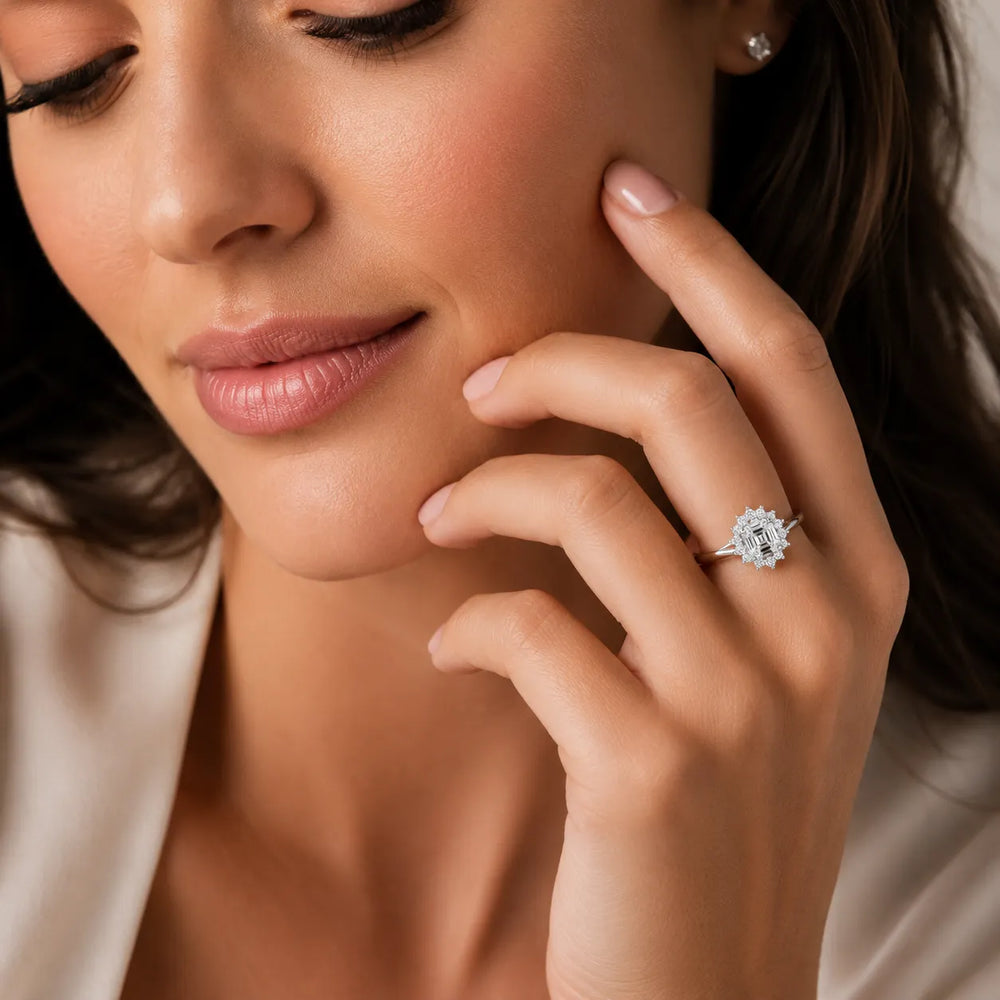 Divine Sparkle Halo Setting Wedding Ring