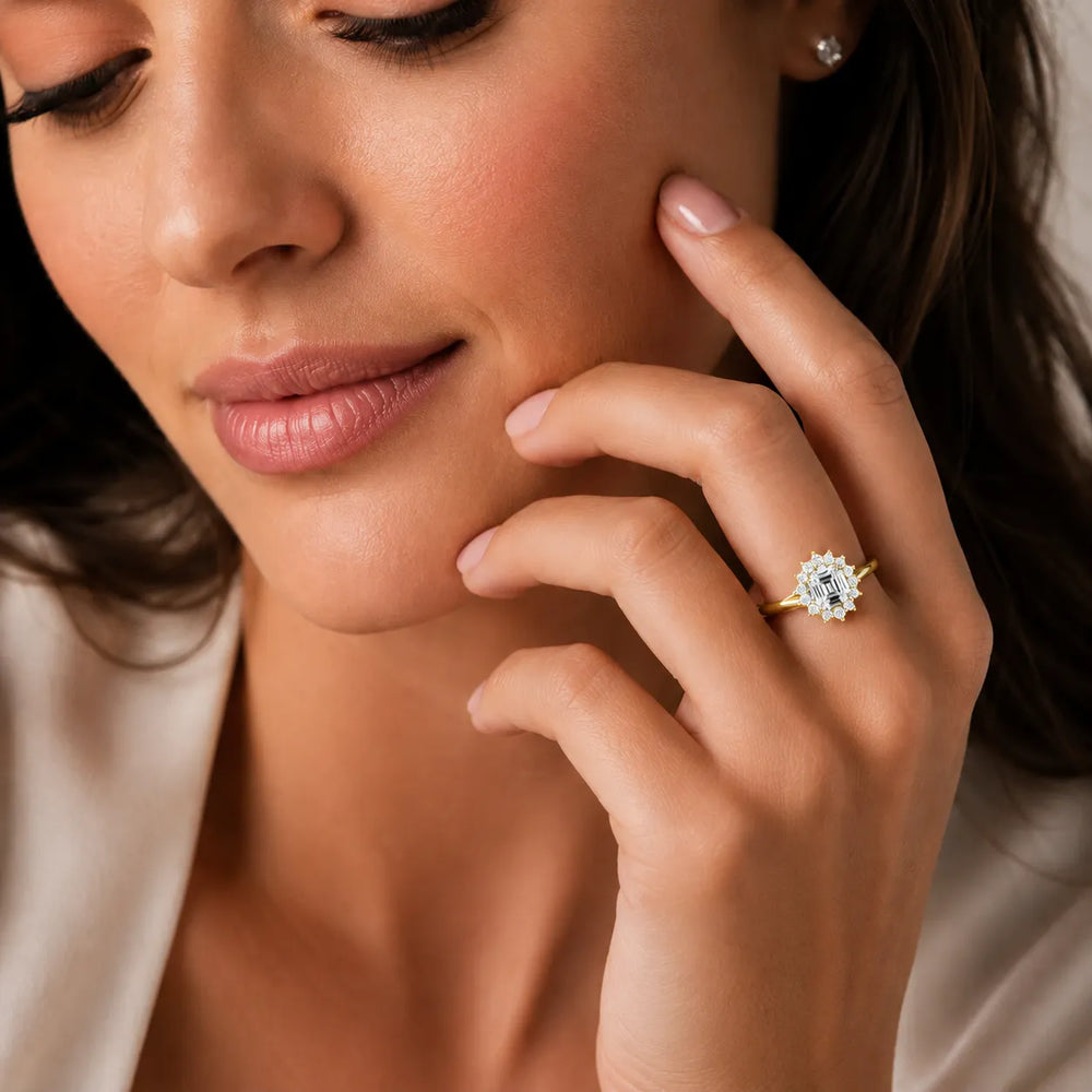 Divine Sparkle Halo Setting Wedding Ring