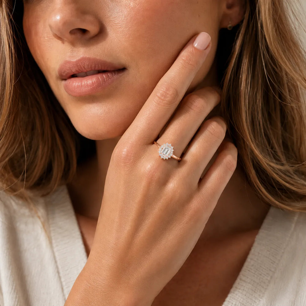 Divine Sparkle Halo Setting Wedding Ring