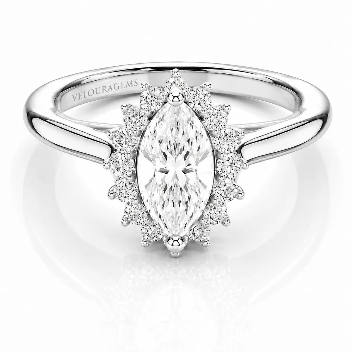 Divine Sparkle Halo Setting Wedding Ring