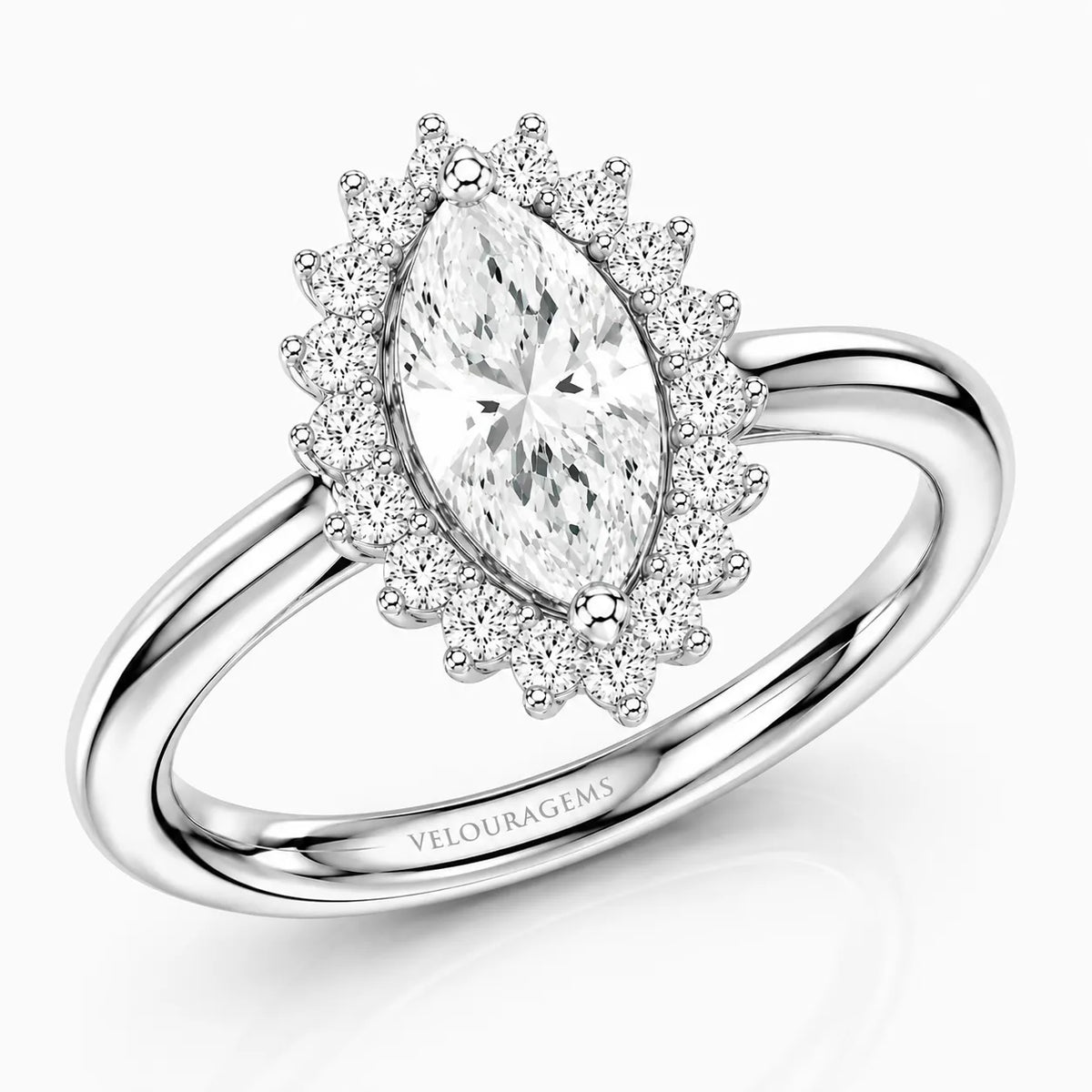 Divine Sparkle Halo Setting Wedding Ring
