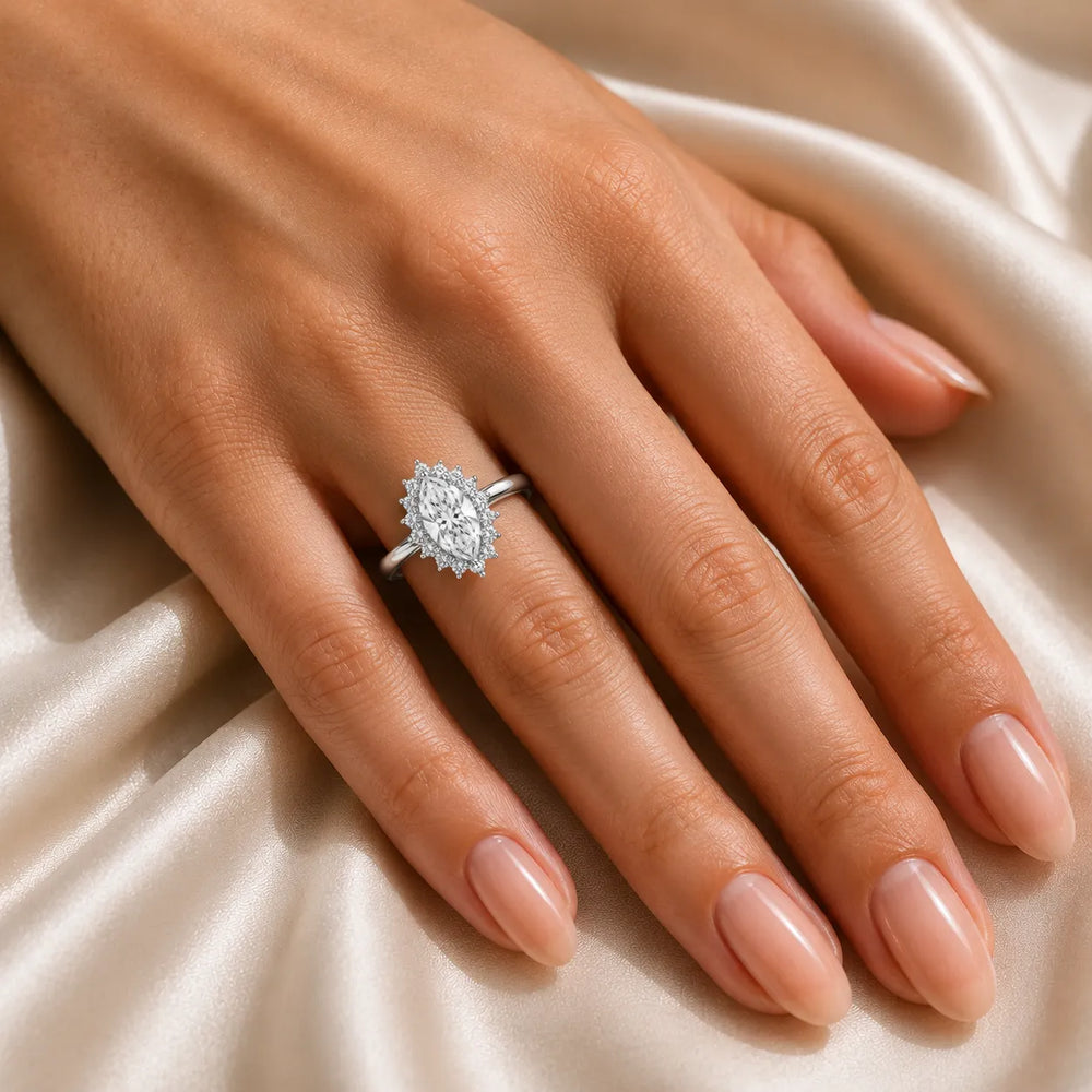 Divine Sparkle Halo Setting Wedding Ring