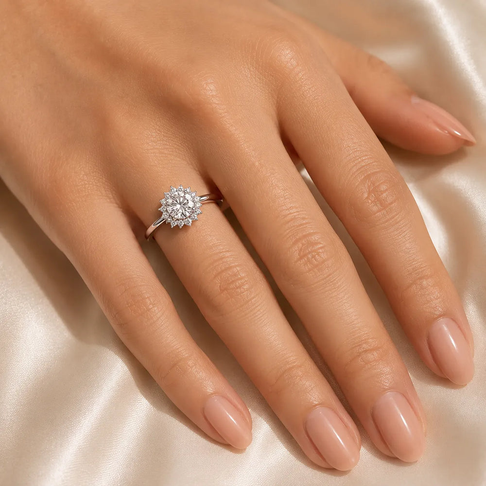 Divine Sparkle Halo Setting Wedding Ring