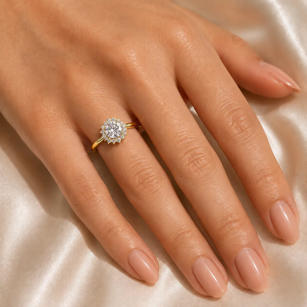 Divine Sparkle Halo Setting Wedding Ring