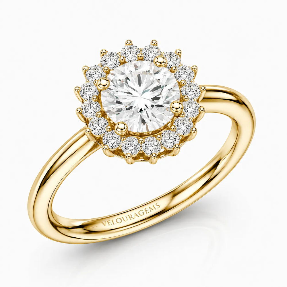 Divine Sparkle Halo Setting Wedding Ring