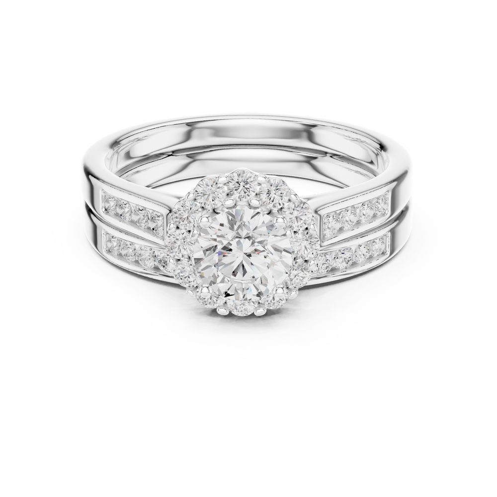 Divine Harmony Ring with Side Ring – (925 Sterling Silver) – Round (925 Sterling Silver)