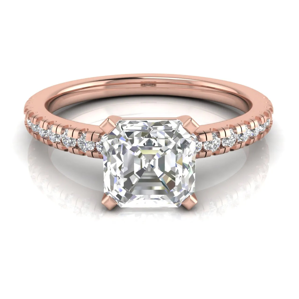 Delicate Pavé Accent Solitaire Ring