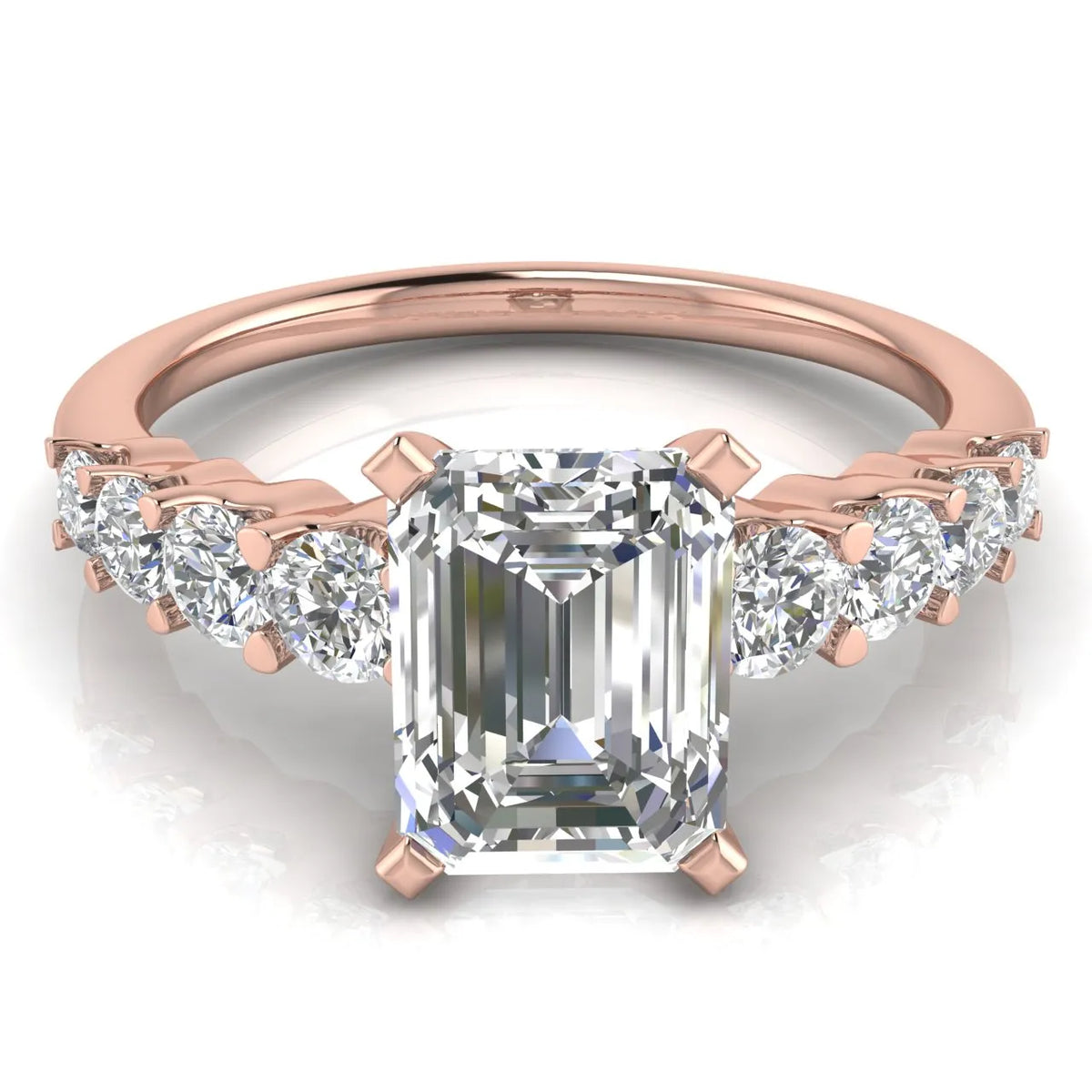 Elegant Solitaire Ring with Graduated Accent Stones