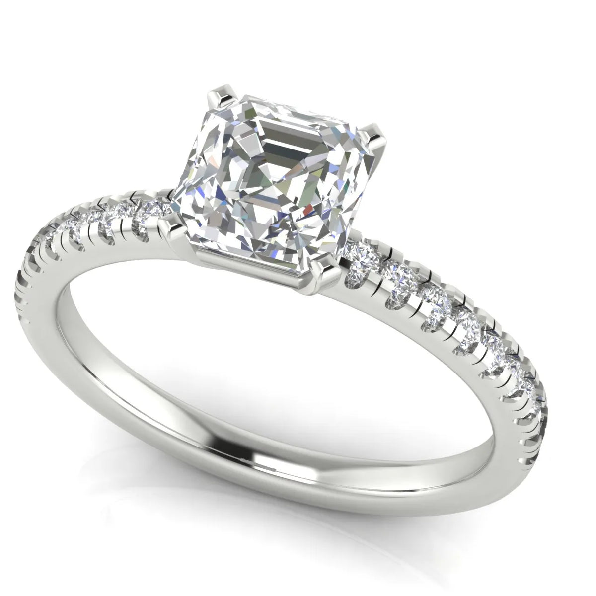 Delicate Pavé Accent Solitaire Ring