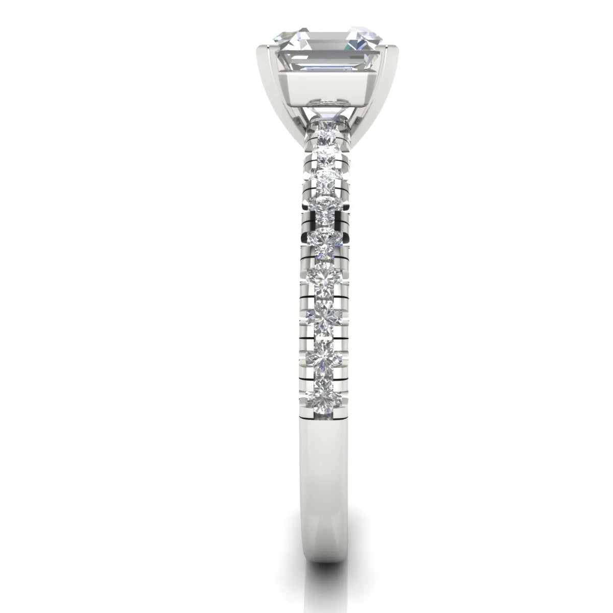 Delicate Pavé Accent Solitaire Ring