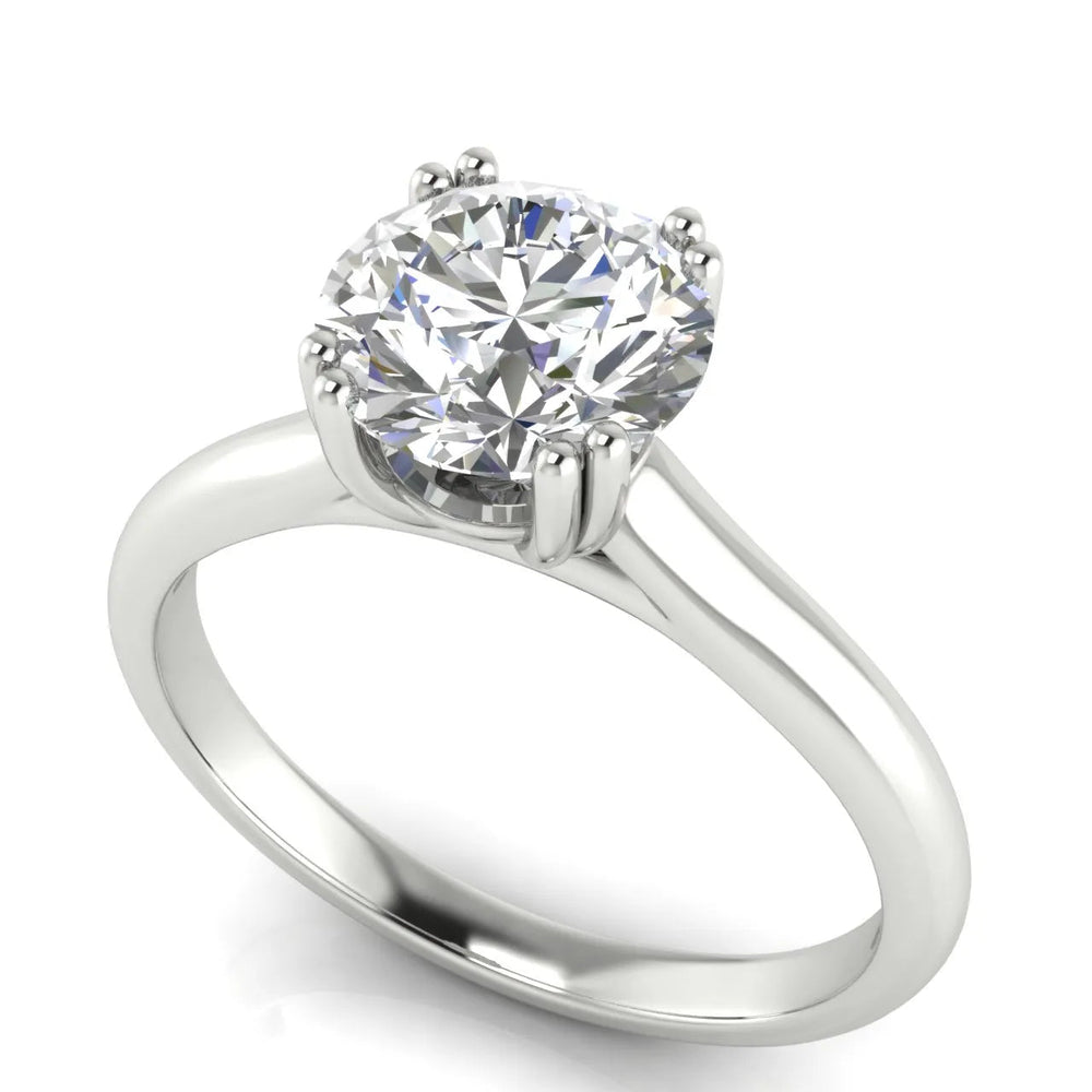 Elegant Solitaire Ring with Refined Prong Setting – Round (925 Sterling Silver)