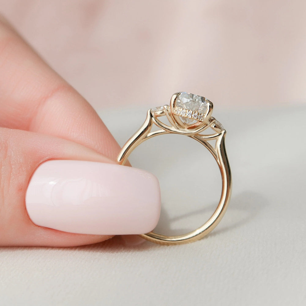 Elongated Pear Cut Labgrown Engagement Ring
