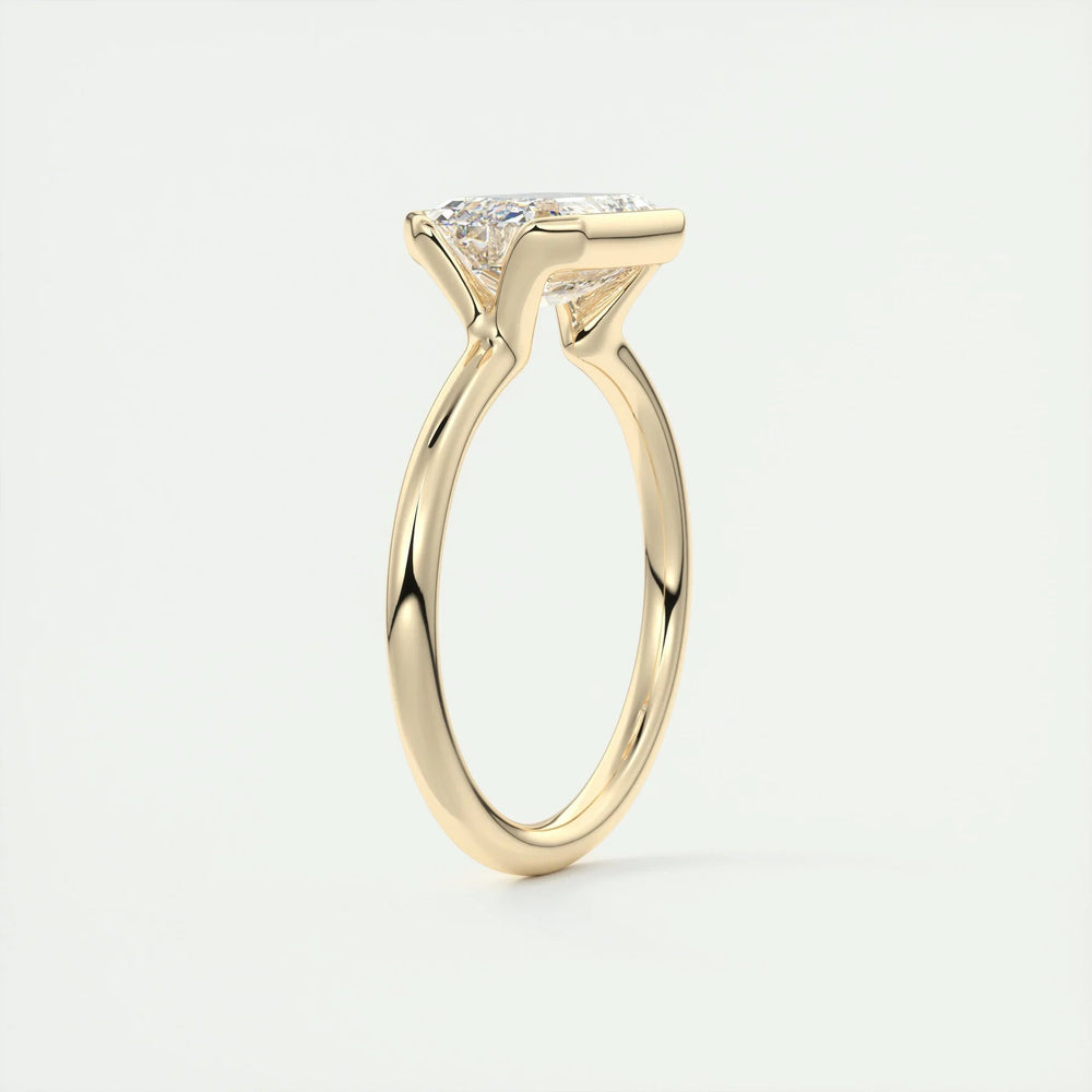 Bezel Set Emerald Cut Labgrown Engagement Ring