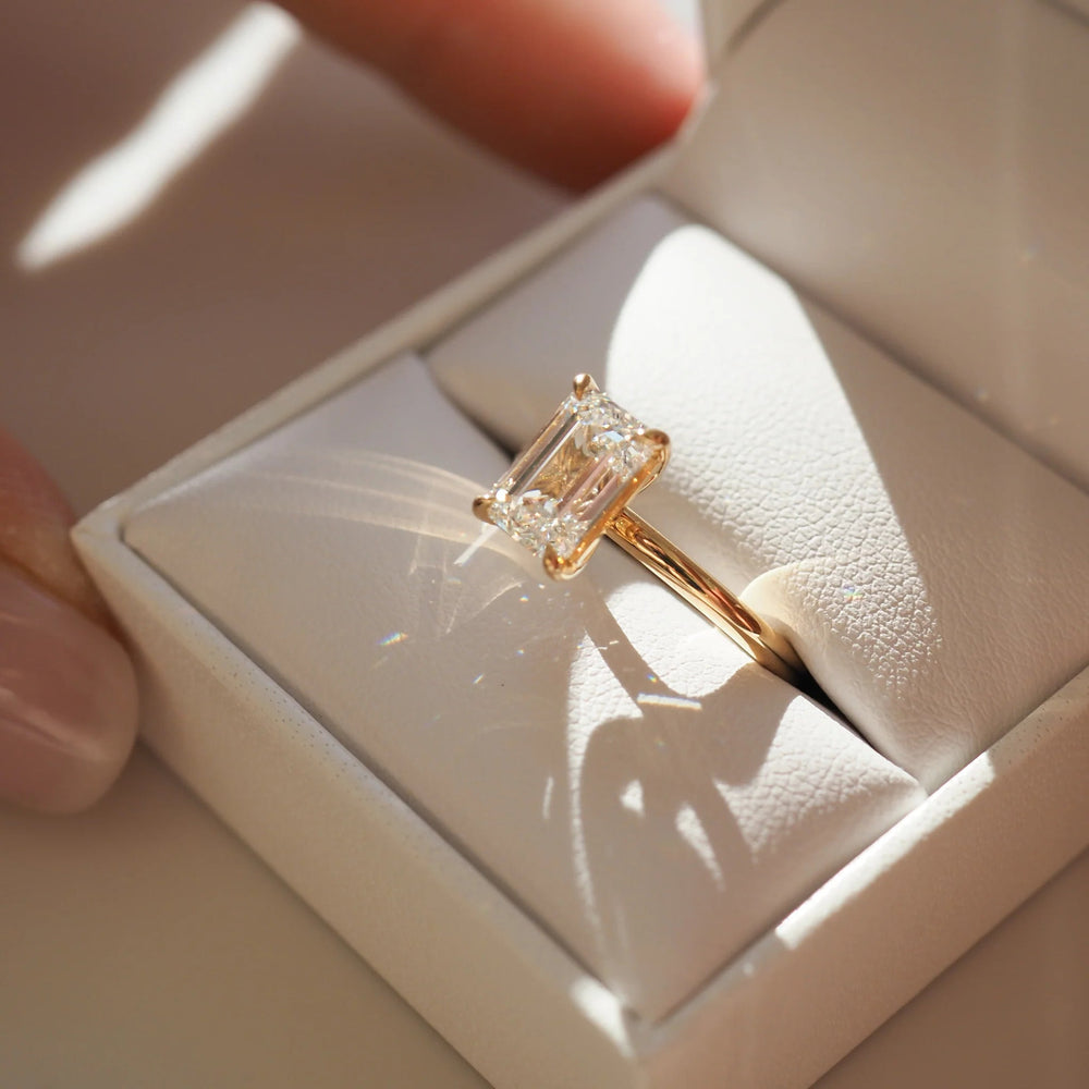 Emerald Cut Labgrown Engagement Ring,
