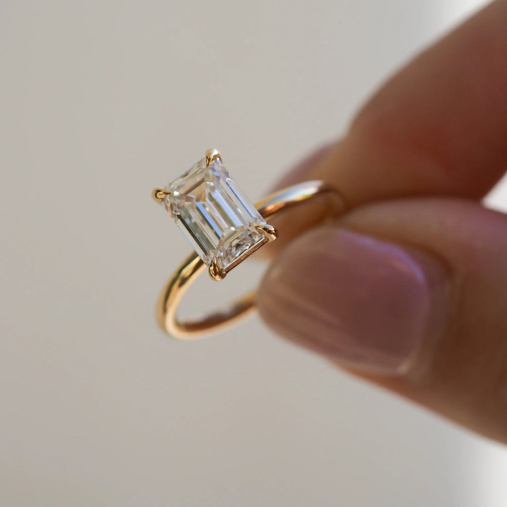 Emerald Cut Labgrown Engagement Ring,