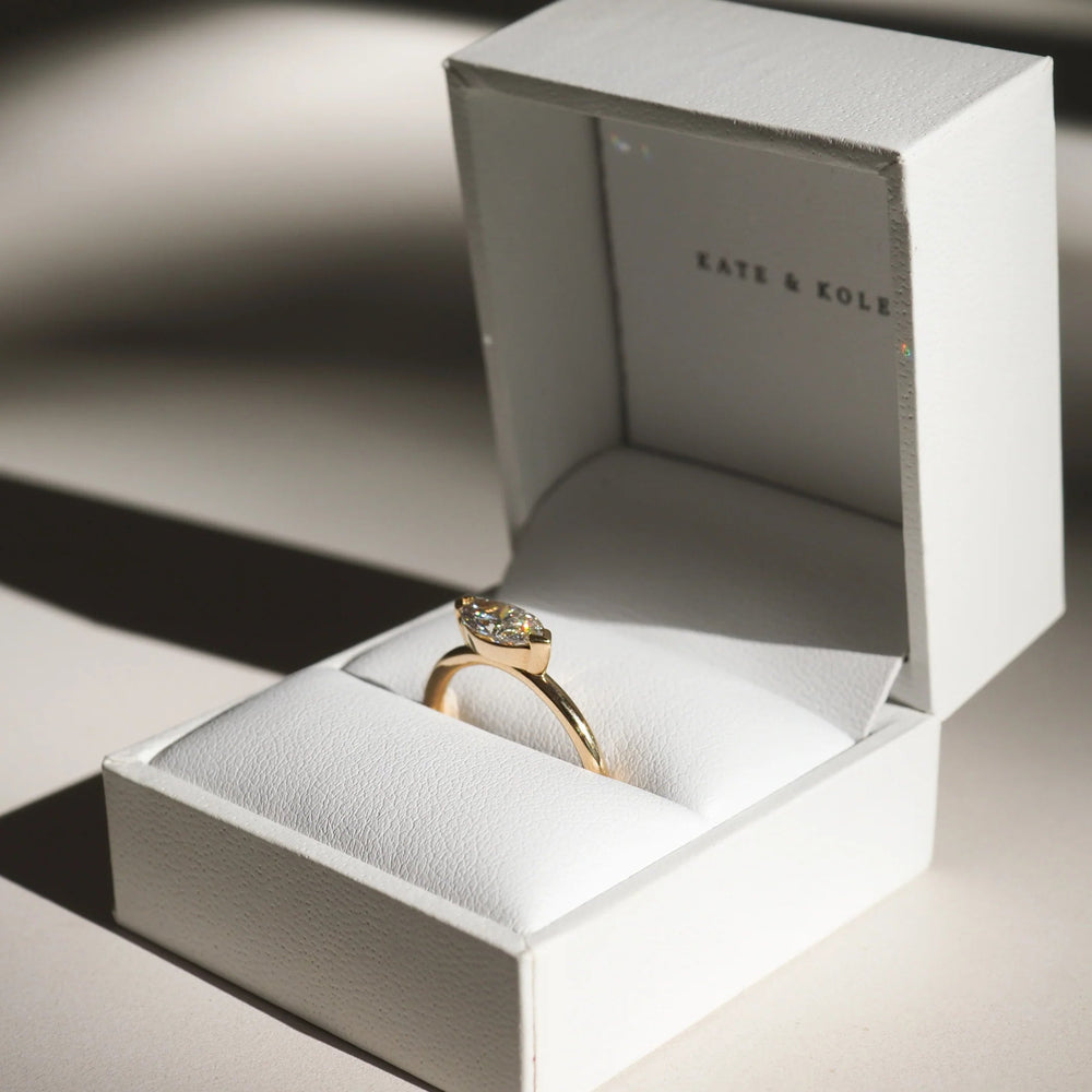 Bezel Set Marquise Cut Labgrown Engagement Ring