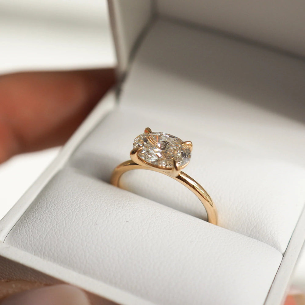 East West Oval Cut Labgrown Engagement Ring