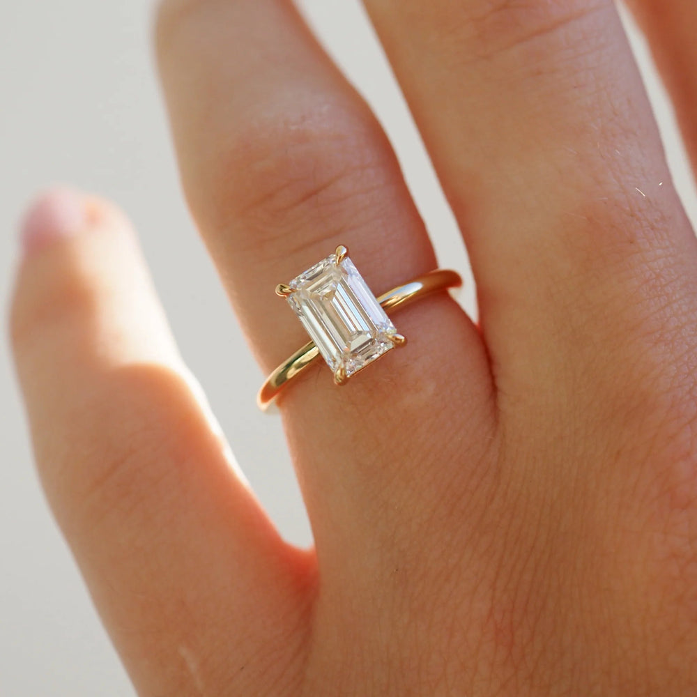 Emerald Cut Labgrown Engagement Ring,